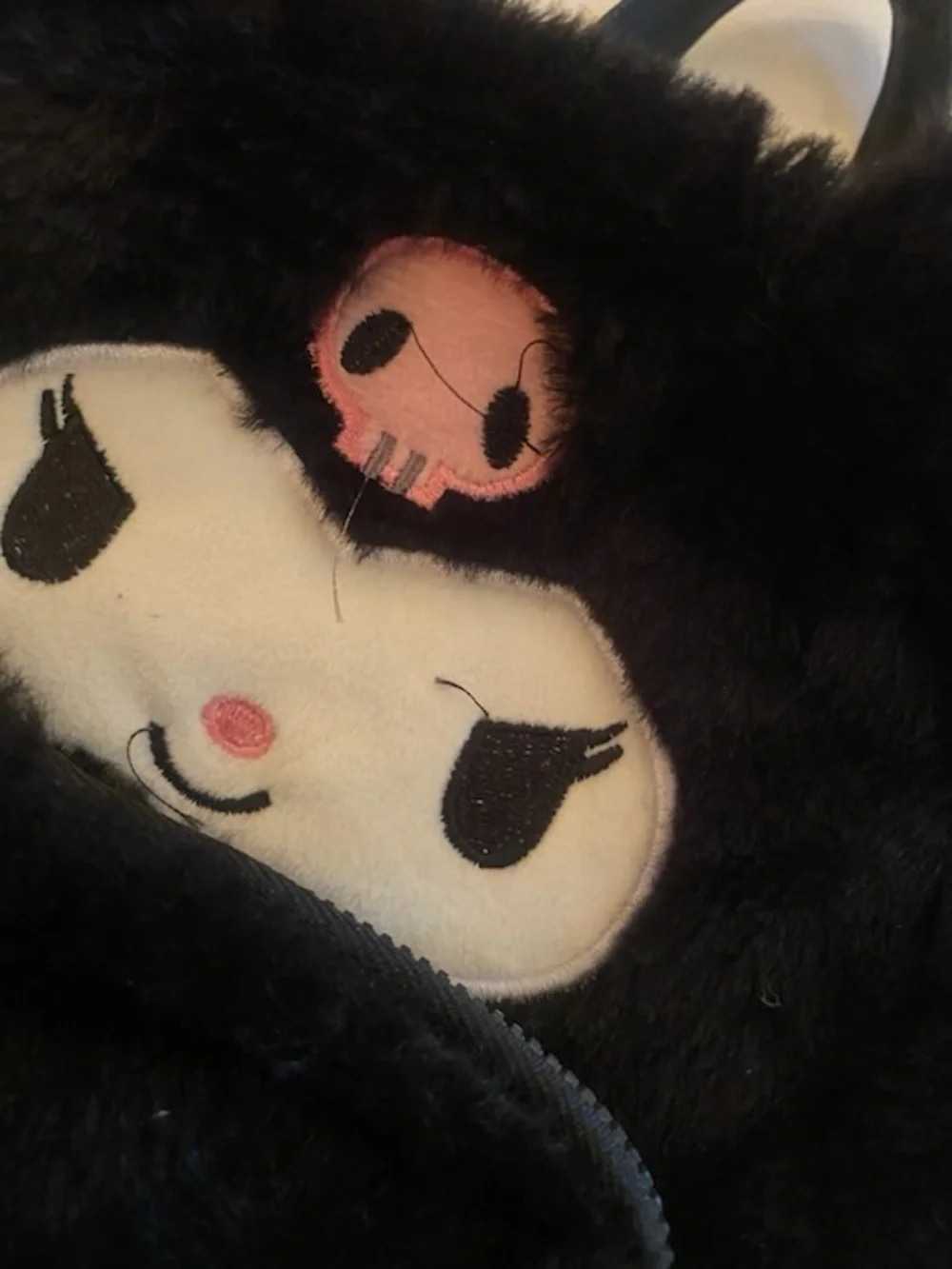 A Plush Kuromi Kids Backpack in Black